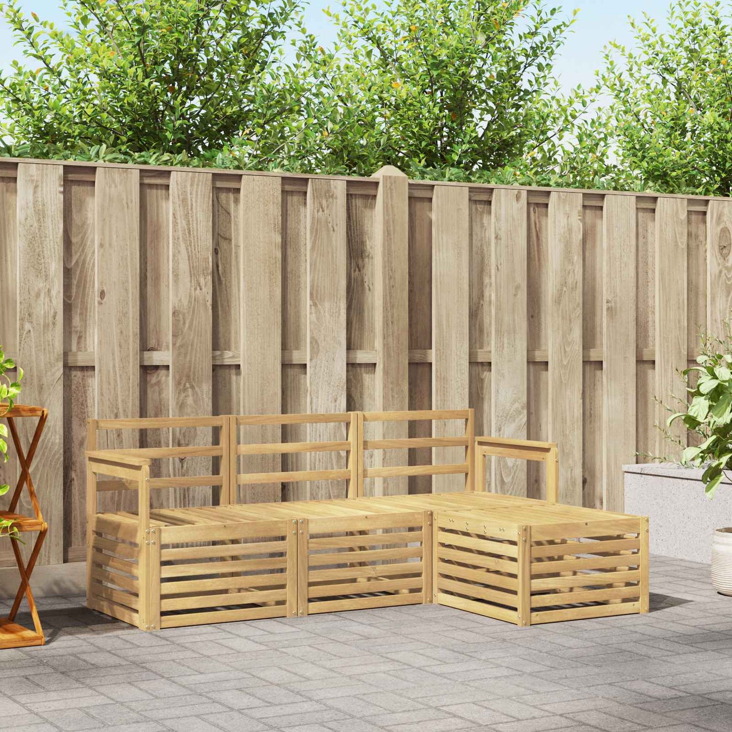 vidaXL Outdoor Sofa Set 4 pcs White 189.5 x 122.5 x 73 cm