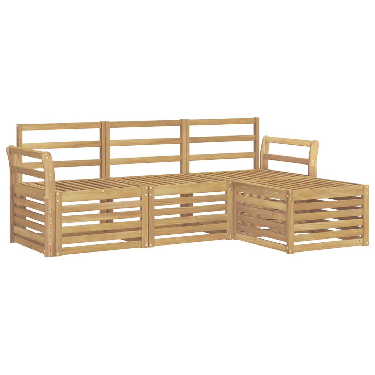 vidaXL Outdoor Sofa Set 4 pcs White 193.5 x 122.5 x 73 cm
