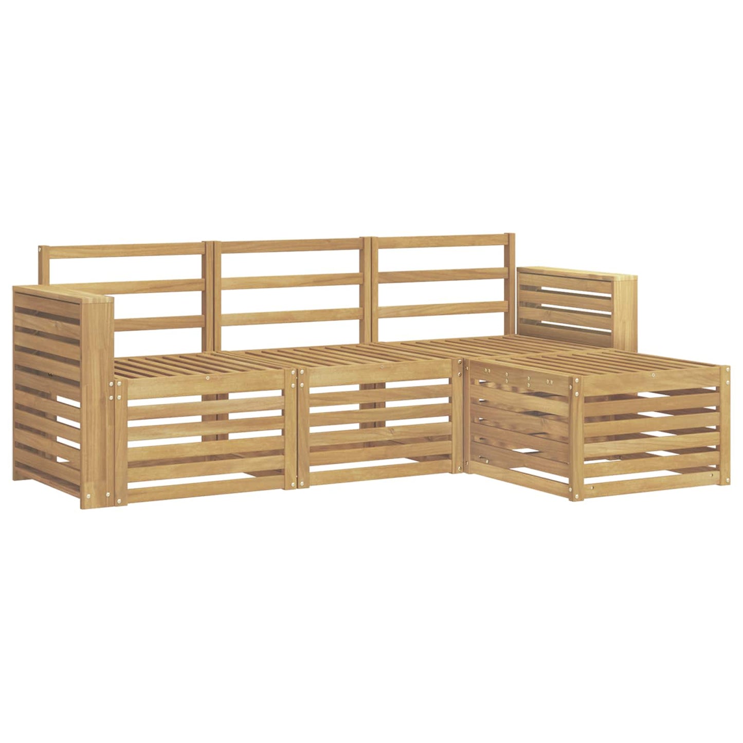 vidaXL Outdoor Sofa Set 4 pcs White 197.5 x 122.5 x 73 cm