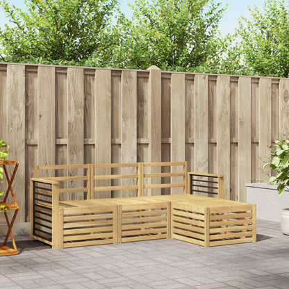 vidaXL Outdoor Sofa Set 4 pcs White Solid Acacia Wood