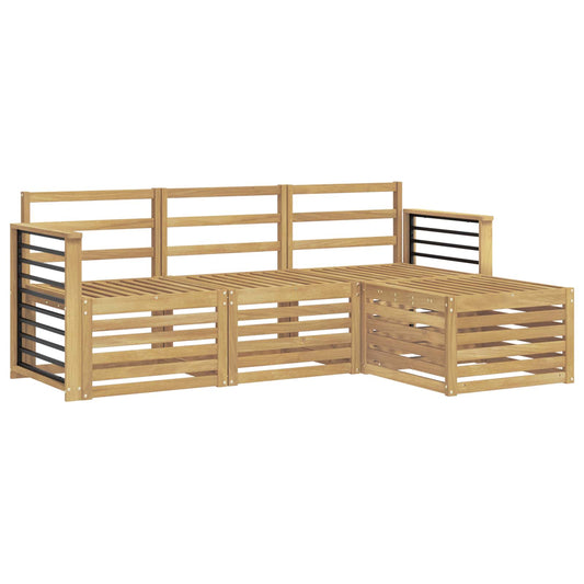 vidaXL Outdoor Sofa Set 4 pcs White Solid Acacia Wood