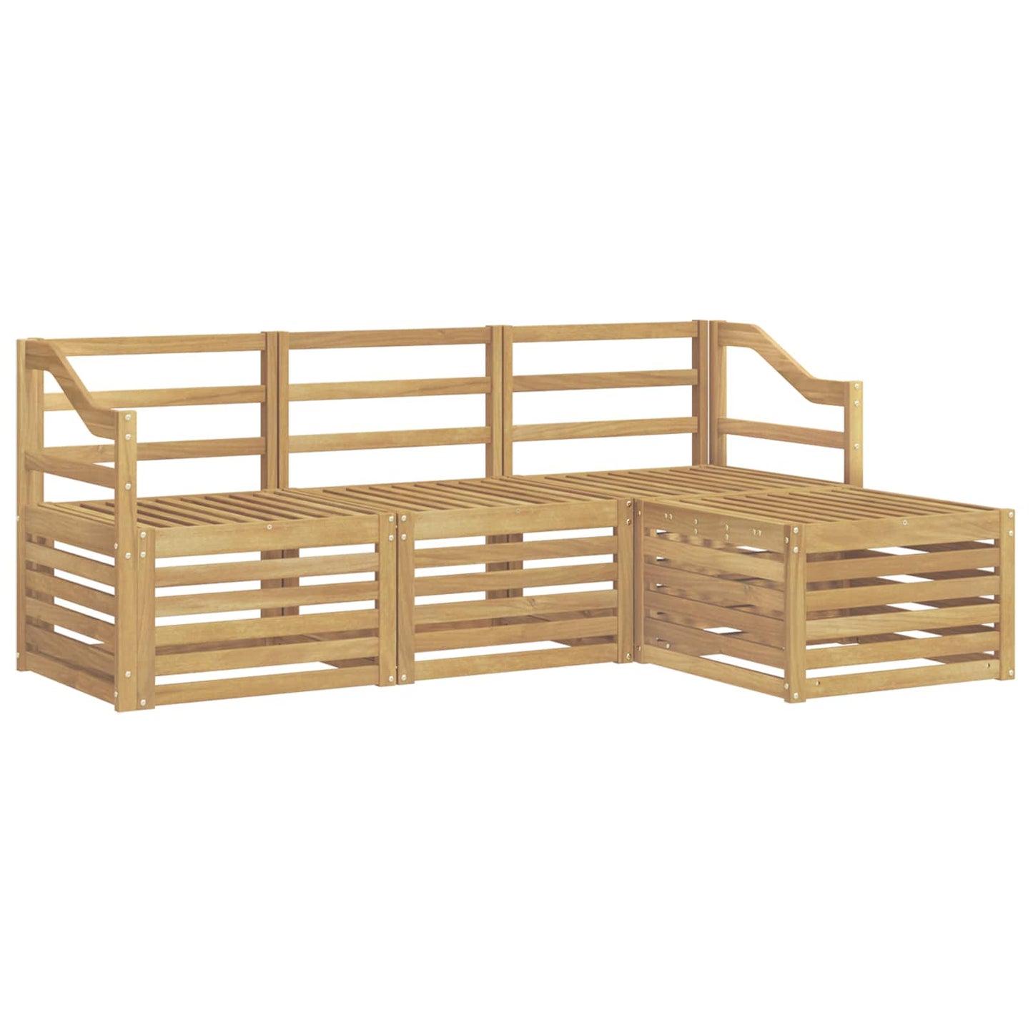 vidaXL Outdoor Sofa Set 4 pcs White Solid Acacia Wood