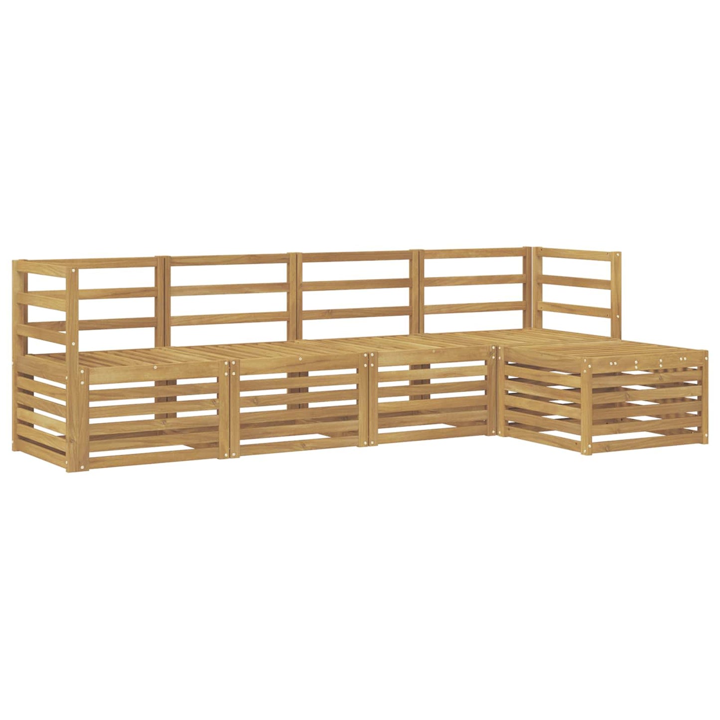 vidaXL Outdoor Sofa Set 5 pcs White Solid Acacia Wood