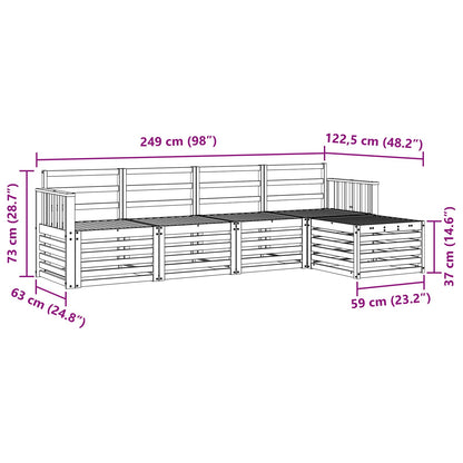 vidaXL Outdoor Sofa Set 5 pcs White 249 x 122.5 x 73 cm