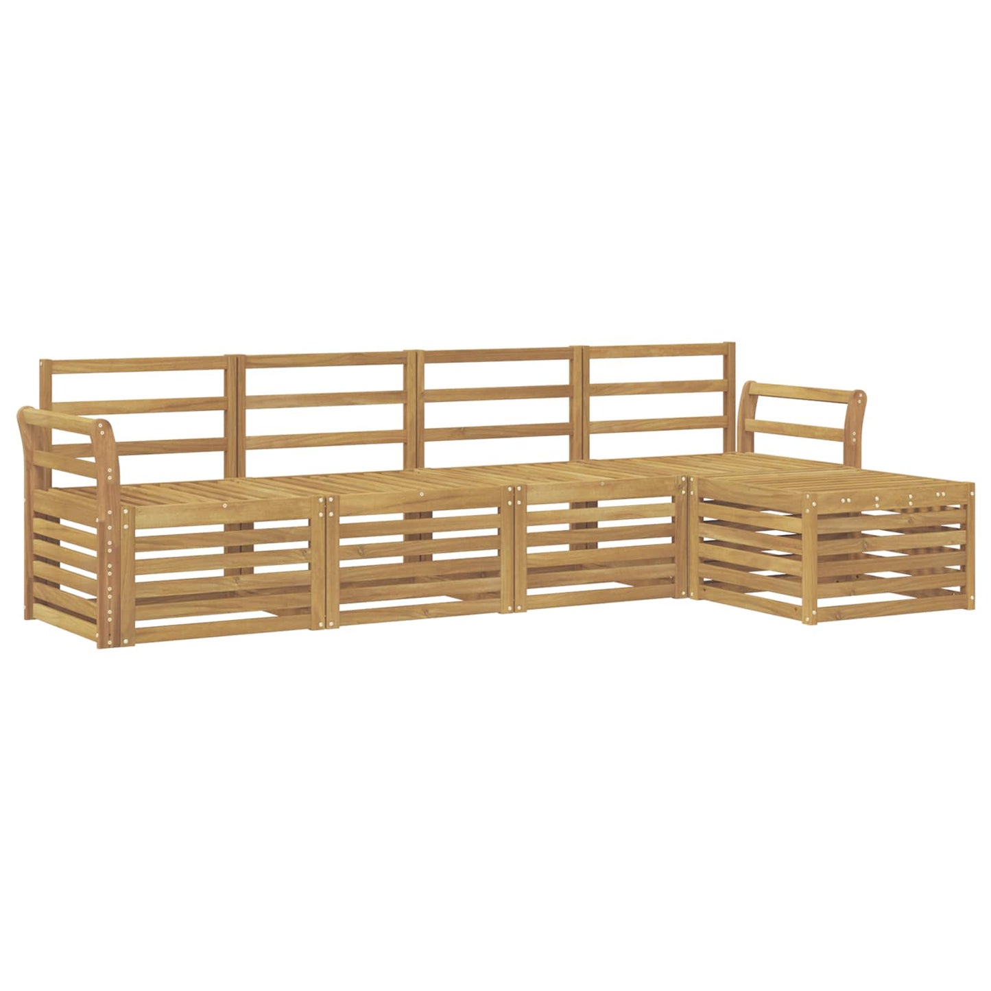vidaXL Outdoor Sofa Set 5 pcs White 253 x 122.5 x 73 cm