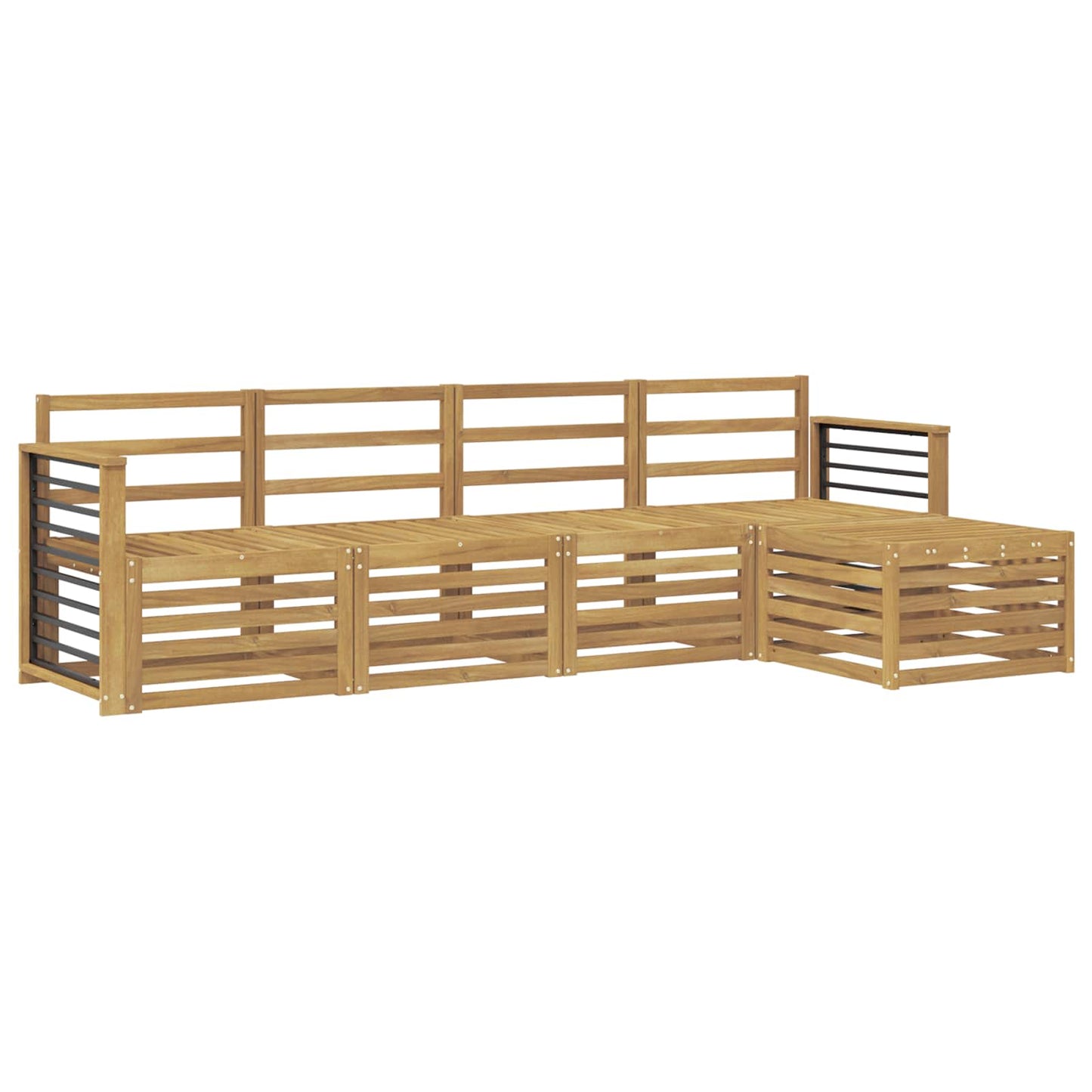 vidaXL Outdoor Sofa Set 5 pcs White Solid Acacia Wood