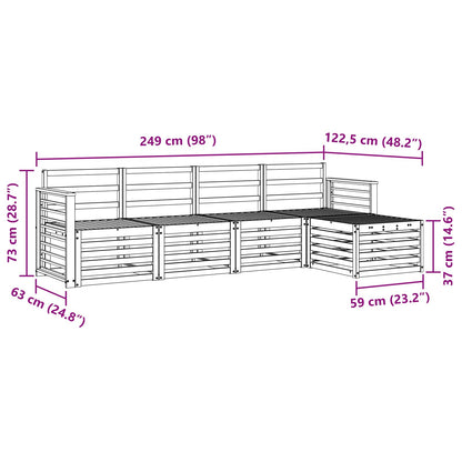 vidaXL Outdoor Sofa Set 5 pcs White Solid Acacia Wood