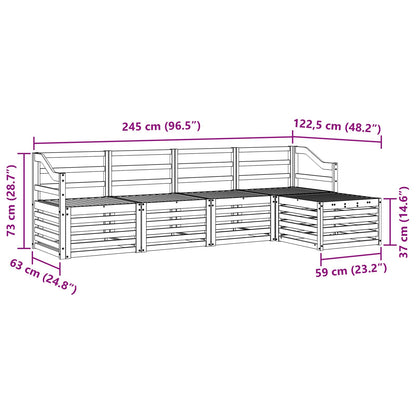 vidaXL Outdoor Sofa Set 5 pcs White Solid Acacia Wood