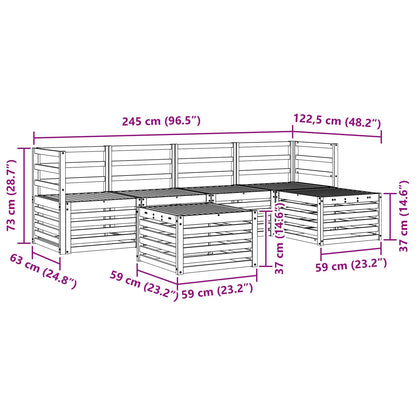 vidaXL Outdoor Sofa Set 6 pcs White Solid Acacia Wood