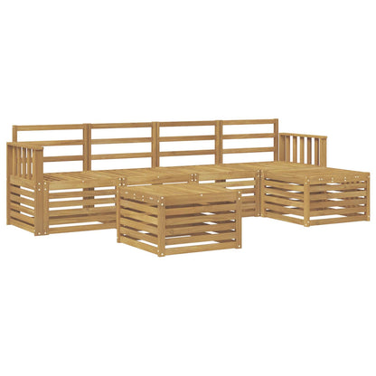 vidaXL Outdoor Sofa Set 6 pcs White 59 x 59 x 37 cm Solid Acacia Wood