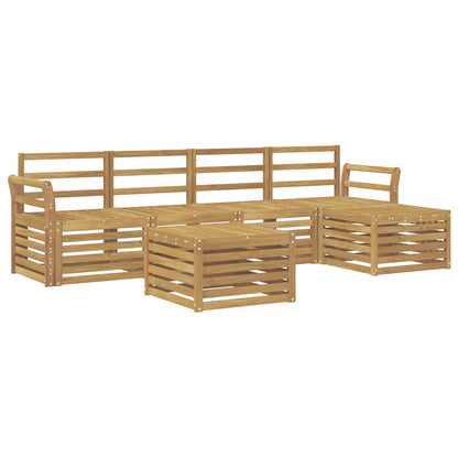 vidaXL Outdoor Sofa Set 6 pcs White 59 x 59 x 37 cm Solid Acacia Wood