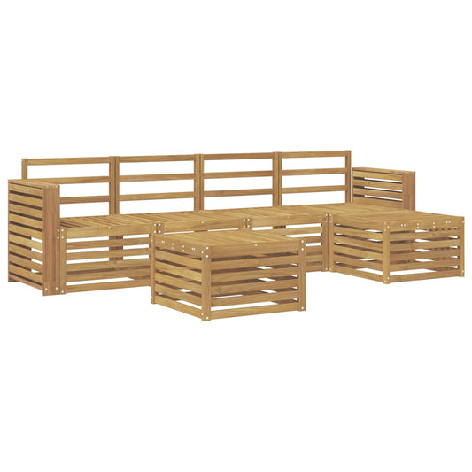 vidaXL Outdoor Sofa Set 6 pcs White 59 x 59 x 37 cm Solid Acacia Wood