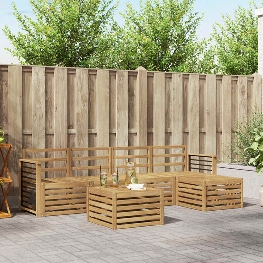 vidaXL Outdoor Sofa Set 6 pcs White Solid Acacia Wood