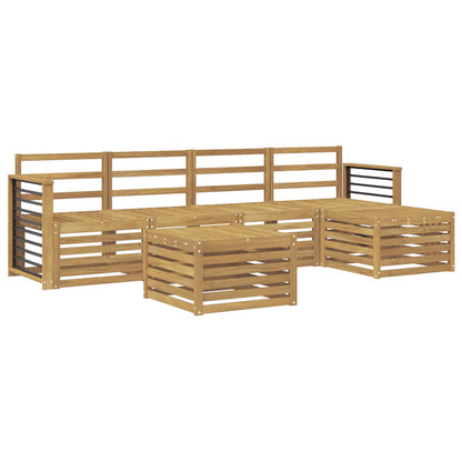 vidaXL Outdoor Sofa Set 6 pcs White Solid Acacia Wood
