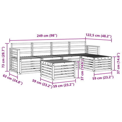 vidaXL Outdoor Sofa Set 6 pcs White Solid Acacia Wood