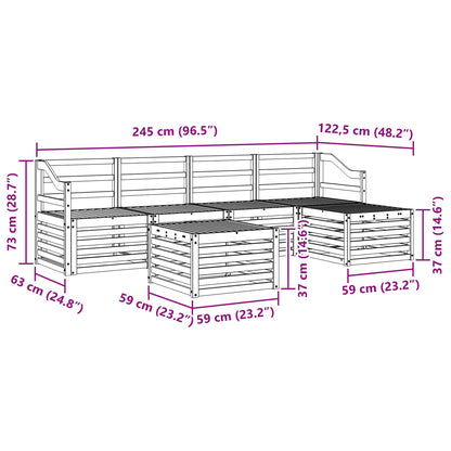 vidaXL Outdoor Sofa Set 6 pcs White Solid Acacia Wood