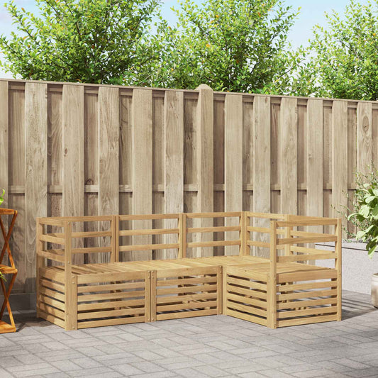 vidaXL Outdoor Sofa Set 4 pcs White Solid Acacia Wood