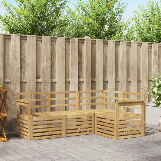 vidaXL Outdoor Sofa Set 4 pcs White Solid Acacia Wood
