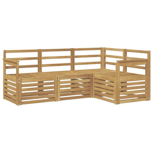 vidaXL Outdoor Sofa Set 4 pcs White Solid Acacia Wood