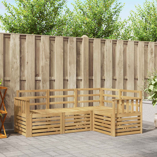 vidaXL Outdoor Sofa Set 4 pcs White Solid Acacia Wood