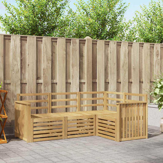 vidaXL Outdoor Sofa Set 4 pcs White Solid Acacia Wood