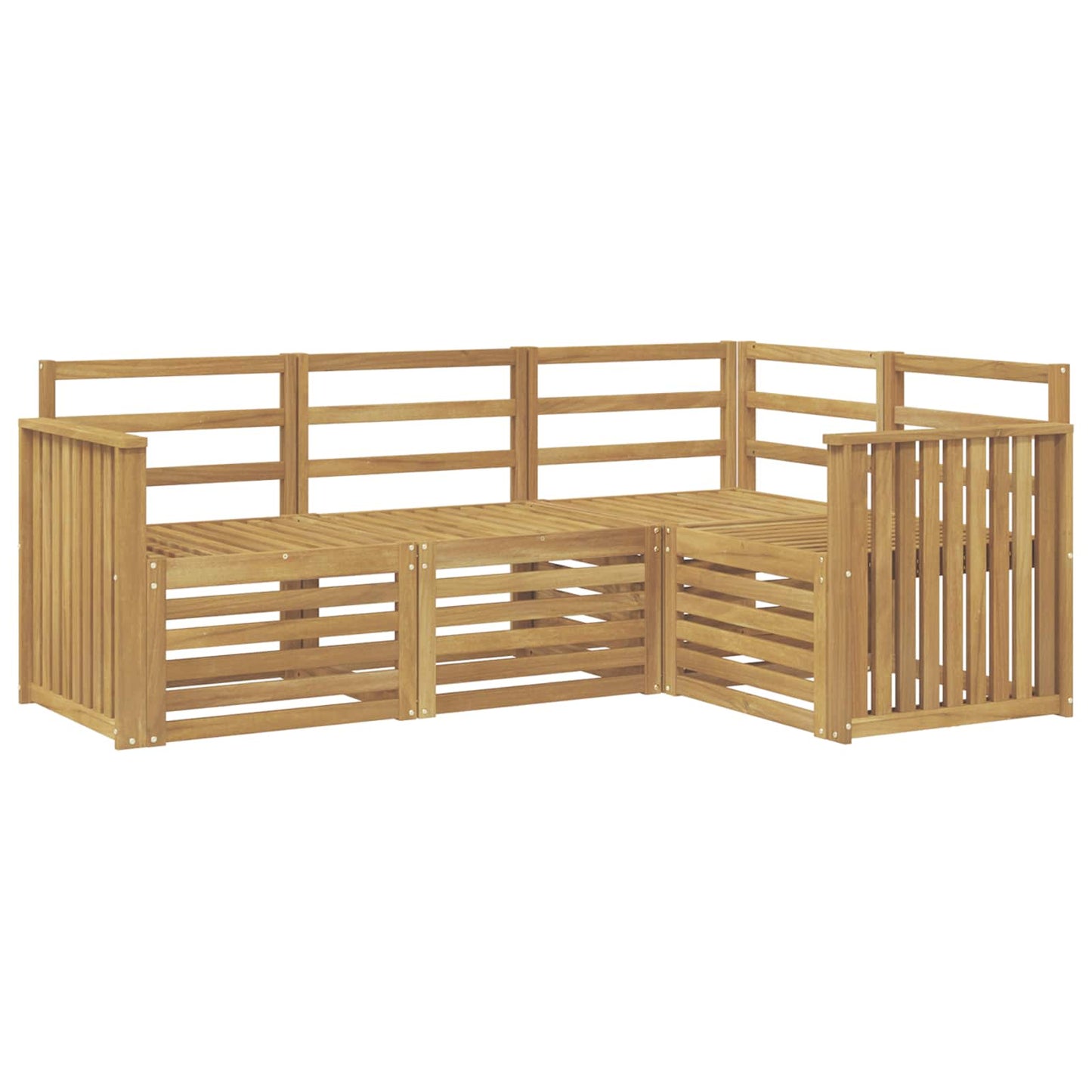 vidaXL Sofa Sets 4 pcs White 187.5 x 128.5 x 73 cm Solid Acacia Wood