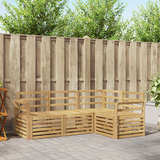 vidaXL Outdoor Sofa Set 4 pcs White Solid Acacia Wood