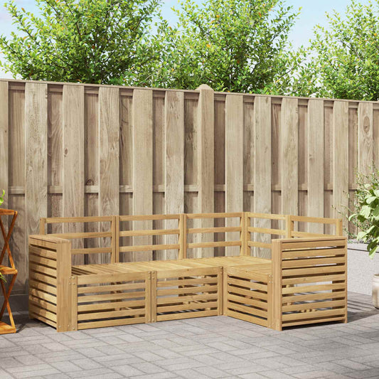 vidaXL Outdoor Sofa Set 4 pcs White Solid Acacia Wood
