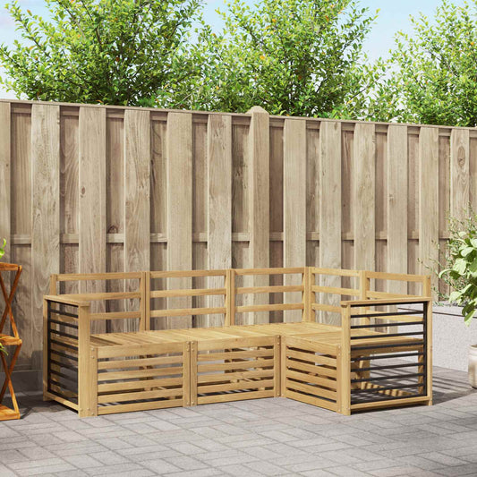 vidaXL Outdoor Sofa Set 4 pcs White Solid Acacia Wood