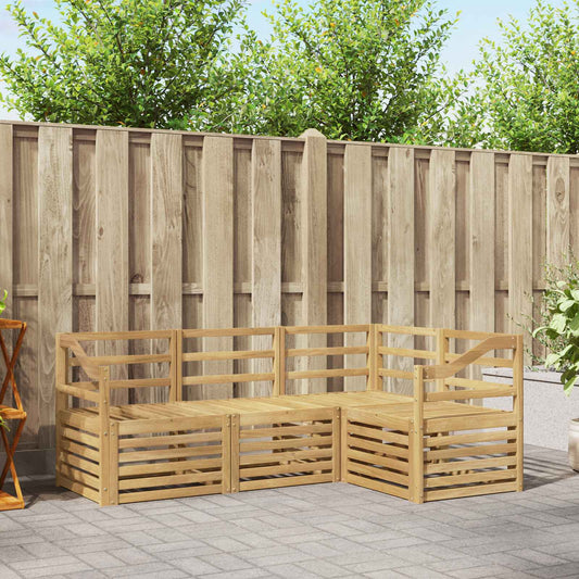 vidaXL Outdoor Sofa Set 4 pcs White Solid Acacia Wood