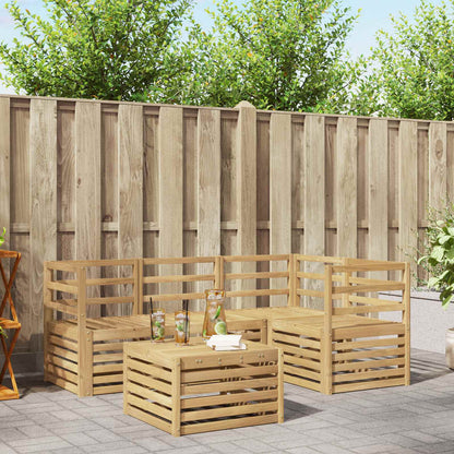 vidaXL Outdoor Sofa Set 5 pcs White 59 x 59 x 37 cm Solid Acacia Wood