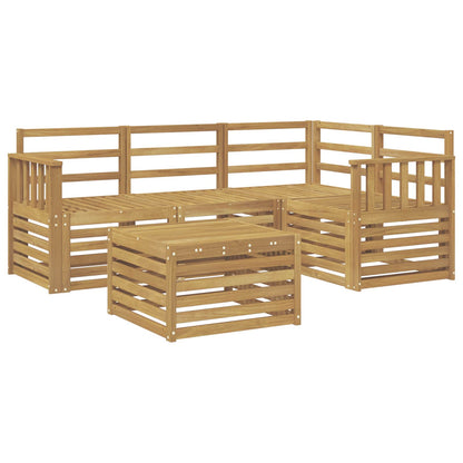 vidaXL Outdoor Sofa Set 5 pcs White 59 x 59 x 37 cm Solid Acacia Wood