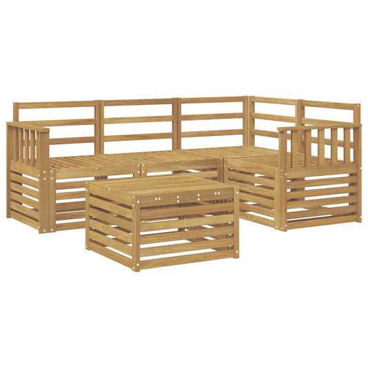 vidaXL Outdoor Sofa Set 5 pcs White 59 x 59 x 37 cm Solid Acacia Wood