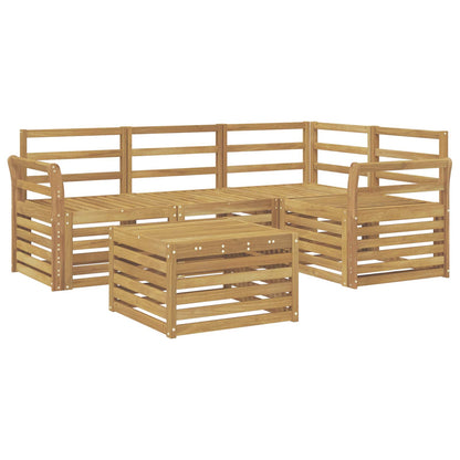 vidaXL Outdoor Sofa Set 5 pcs White 59 x 59 x 37 cm Solid Acacia Wood