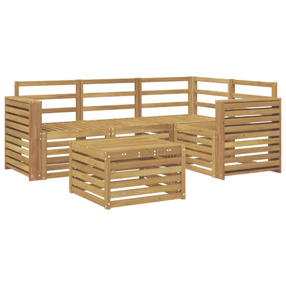 vidaXL Outdoor Sofa Set 5 pcs White 59 x 59 x 37 cm Solid Acacia Wood