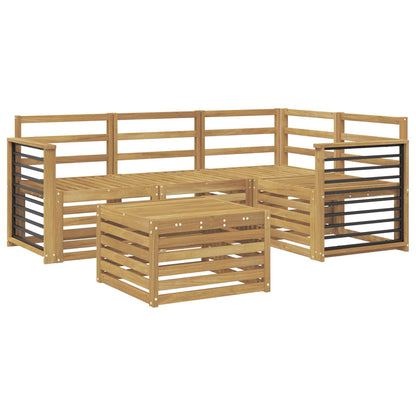 vidaXL Outdoor Sofa Set 5 pcs White 59 x 59 x 37 cm Solid Acacia Wood