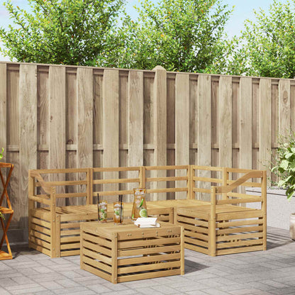 vidaXL Outdoor Sofa Set 5 pcs White 59 x 59 x 37 cm Solid Acacia Wood