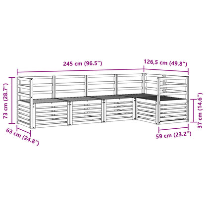 vidaXL Outdoor Sofa Set 5 pcs White 245 x 126.5 x 73 cm