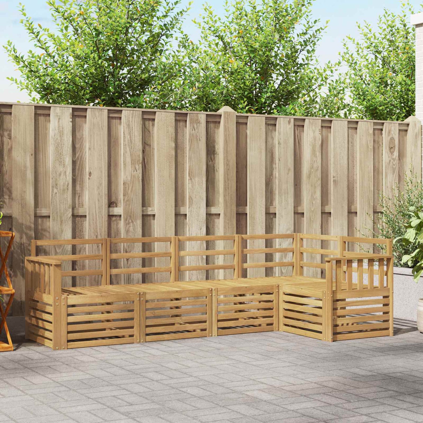 vidaXL Outdoor Sofa Set 5 pcs White 247 x 128.5 x 73 cm