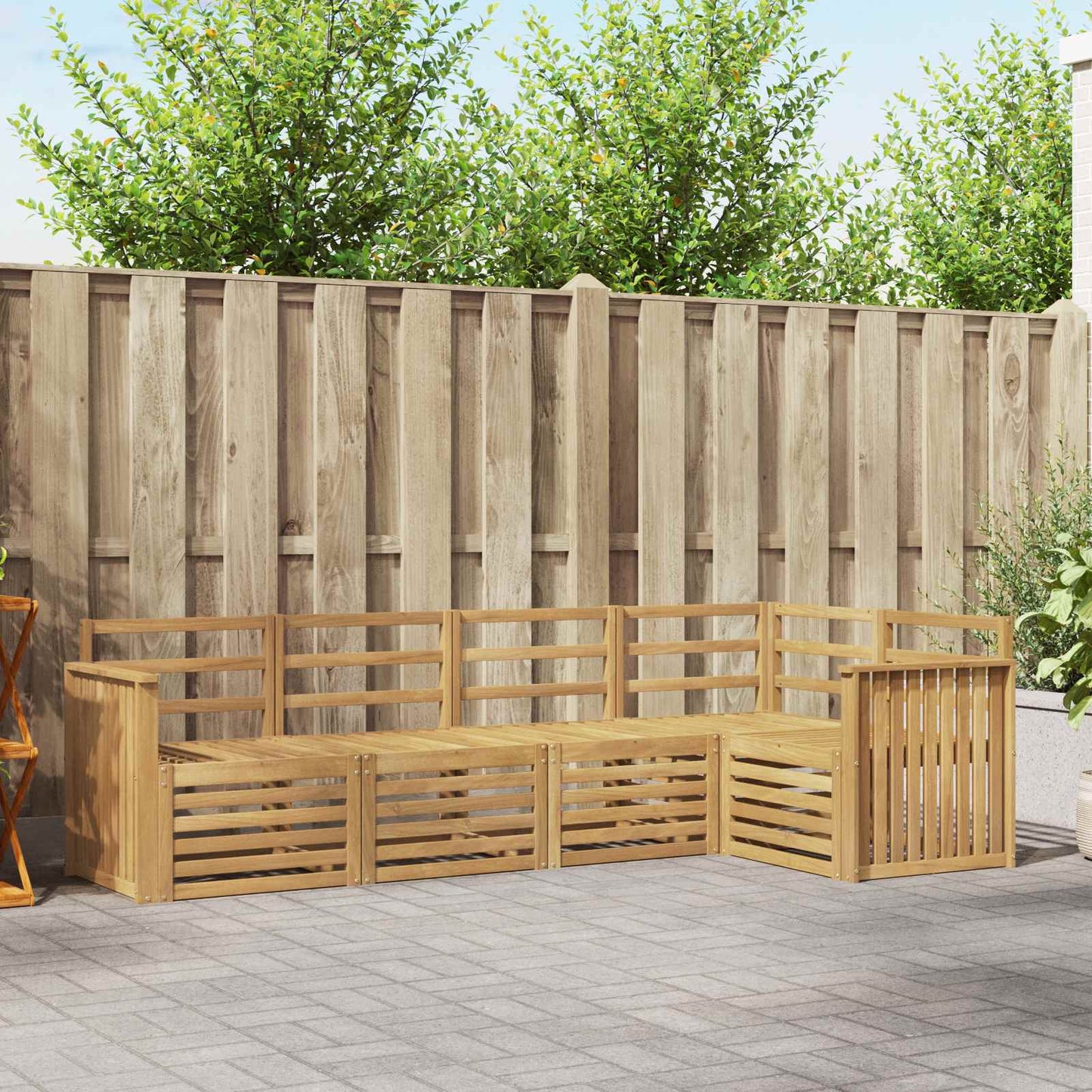 vidaXL Outdoor Sofa Set 5 pcs White 247 x 128.5 x 73 cm