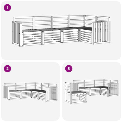 vidaXL Outdoor Sofa Set 5 pcs White 247 x 128.5 x 73 cm