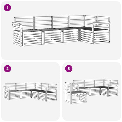vidaXL Outdoor Sofa Set 5 pcs White 249 x 130.5 x 73 cm