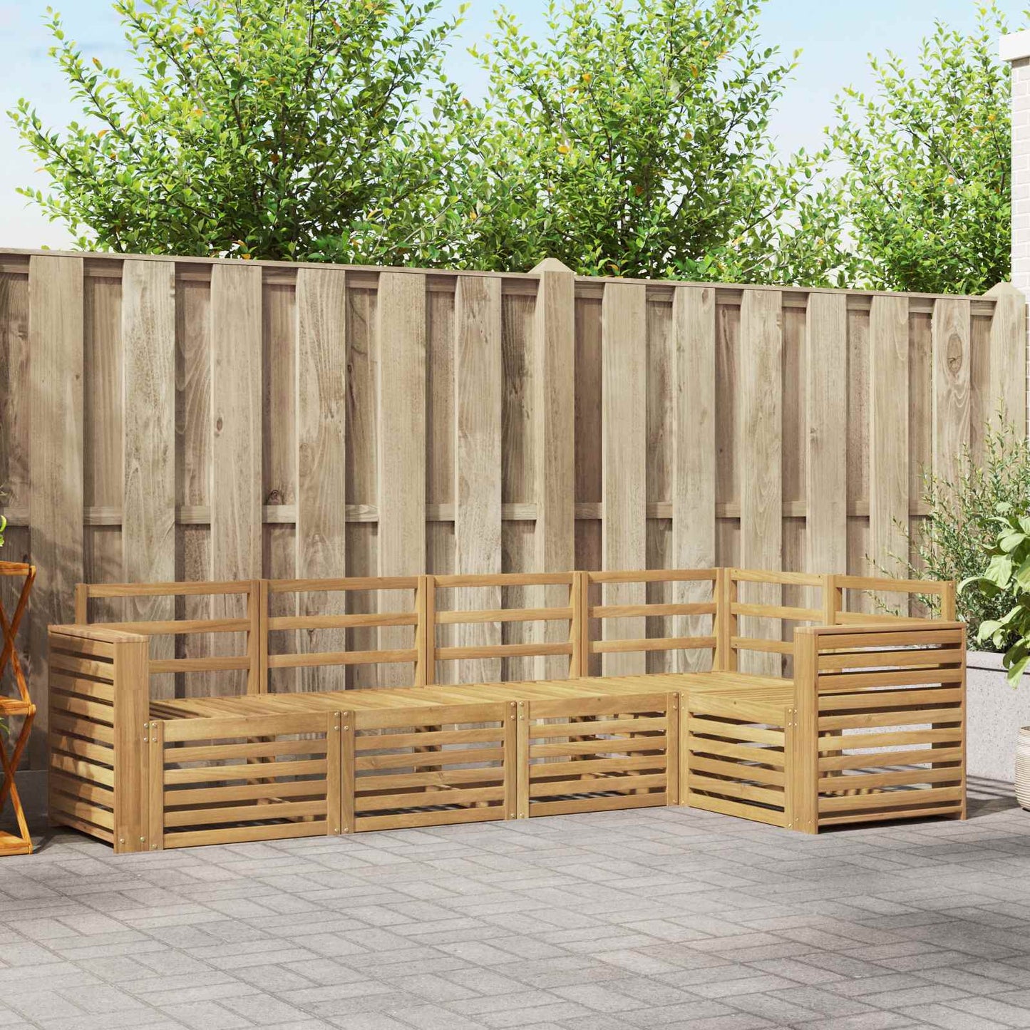 vidaXL Outdoor Sofa Set 5 pcs White 251 x 132.5 x 73 cm