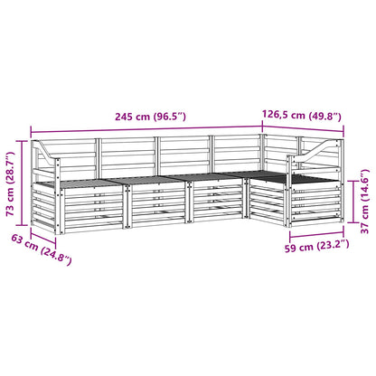 vidaXL Outdoor Sofa Set 5 pcs White 245 x 126.5 x 73 cm