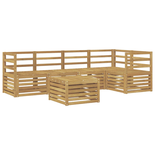 vidaXL Outdoor Sofa Set 6 pcs White 59 x 59 x 37 cm Solid Acacia Wood