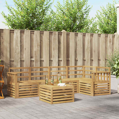 vidaXL Outdoor Sofa Set 6 pcs White 59 x 59 x 37 cm Solid Acacia Wood