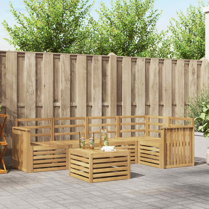 vidaXL Outdoor Sofa Set 6 pcs White 59 x 59 x 37 cm Solid Acacia Wood