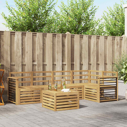 vidaXL Outdoor Sofa Set 6 pcs White 59 x 59 x 37 cm Solid Acacia Wood