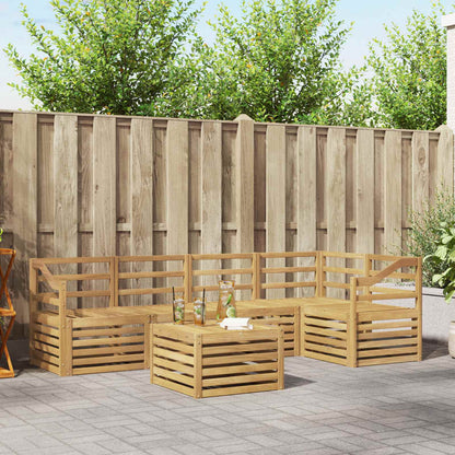 vidaXL Outdoor Sofa Set 6 pcs White 59 x 59 x 37 cm Solid Acacia Wood
