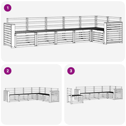 vidaXL Outdoor Sofa Set 6 pcs White 310 x 132.5 x 73 cm
